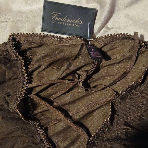 Frederick's of Hollywood Women's Lola Lee Sheer Mesh Long Sleeve  Teddy - Picture 5 of 6